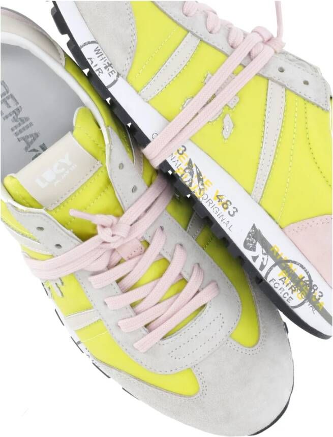 Premiata Groen Witte Sneakers met Contrasterende Details