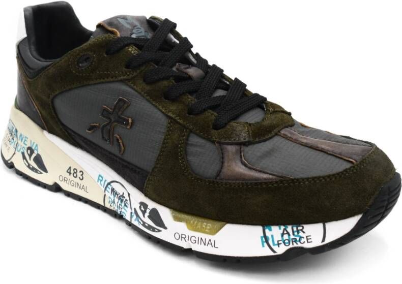 Premiata Groene Sneakers met Leren Voering en Rubberen Zool Groen Heren