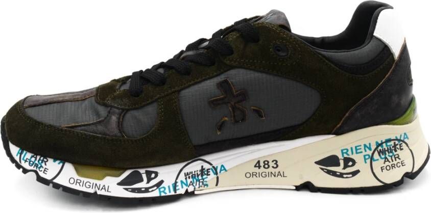 Premiata Groene Sneakers met Leren Voering en Rubberen Zool Groen Heren