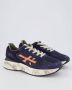 Premiata Navy Blauwe Sneakers met Oranje Details Blue Heren - Thumbnail 11
