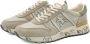 Premiata Logo Sneakers Suède Rubberen Zool Canvas Beige Heren - Thumbnail 18