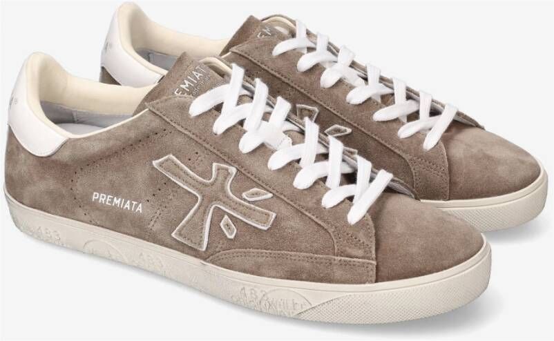 Premiata Iconische en avant-gardistische grijze suède sneakers Brown Heren