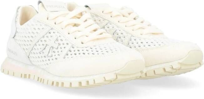 Premiata Ivoor Seand Sneaker in Suède en Mesh White Dames