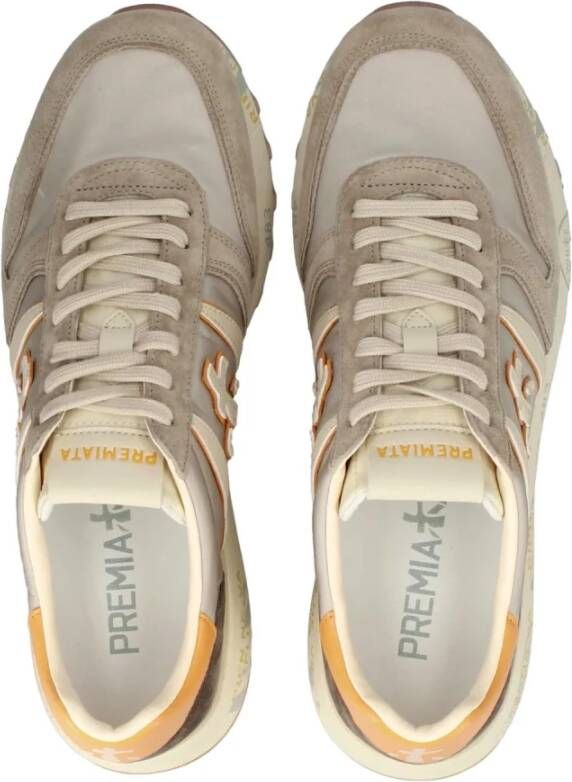 Premiata Lander Grijs Oker Groen Sneakers