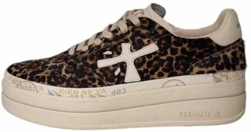 Premiata Leopard Print Platform Sneakers Multicolor Dames