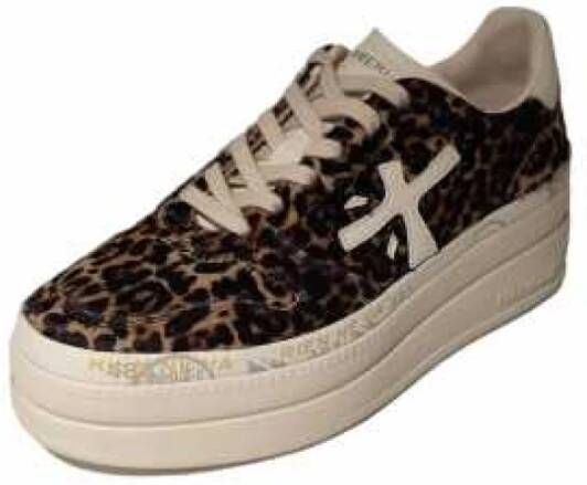 Premiata Leopard Print Platform Sneakers Multicolor Dames