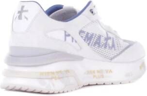 Premiata Leren Logo Sneakers Rubberen Zool White Heren