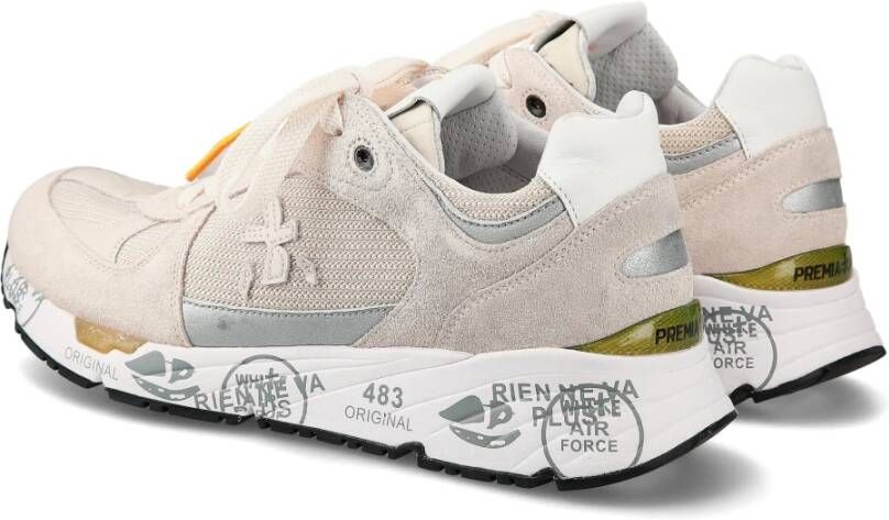 Premiata Leren Sneakers met Suède en Nylon Beige Heren