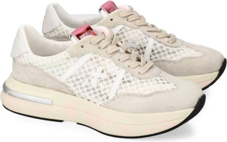 Premiata Lichtbeige Sneakers met Chunky Zool