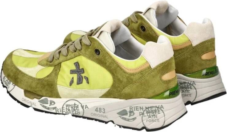 Premiata Limoen Groene Suède Sneakers