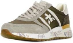 Premiata Logo Sneakers Suède Rubberen Zool Canvas