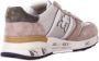 Premiata Logo Sneakers Suède Rubberen Zool Canvas Beige Heren - Thumbnail 13