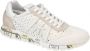 Premiata Lucy D Geperforeerde Canvas Sneakers Wit Zand Beige - Thumbnail 11