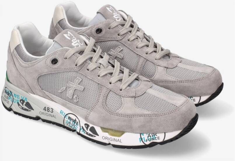 Premiata Vintage Sneakers met Levendige Details Gray Heren