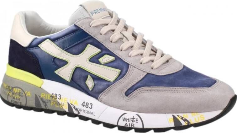 Premiata Mick Blauw Nylon Sneakers Multicolor Heren