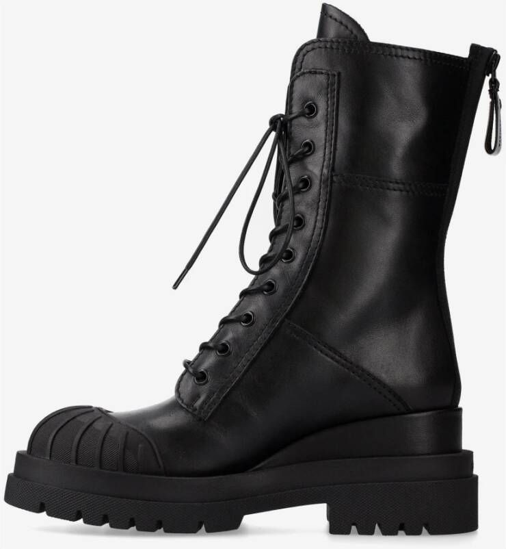 Premiata Jiro M6561D kalfsleer en siliconen booties Black Dames