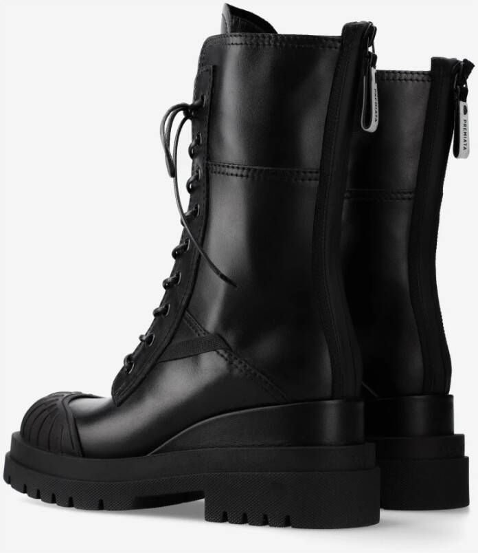 Premiata Jiro M6561D kalfsleer en siliconen booties Black Dames