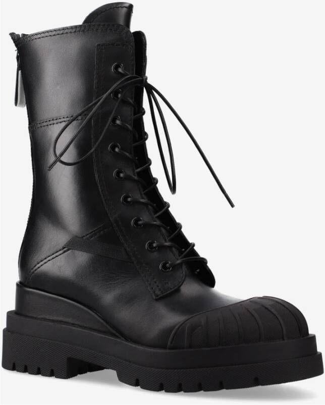 Premiata Jiro M6561D kalfsleer en siliconen booties Black Dames