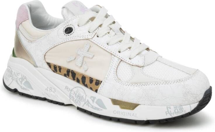 Premiata Leren en Technische Stofsneakers White Dames