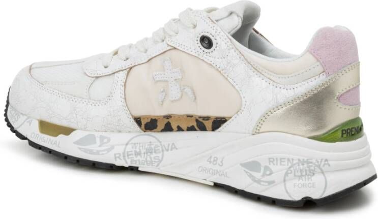 Premiata Leren en Technische Stofsneakers White Dames