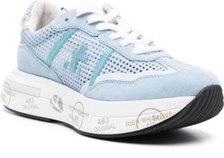 Premiata Net en Suède Sneakers Blue Dames