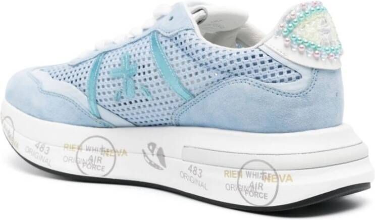 Premiata Net en Suède Sneakers Blue Dames