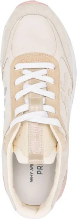 Premiata Nylon en Suède Sneakers Beige Dames