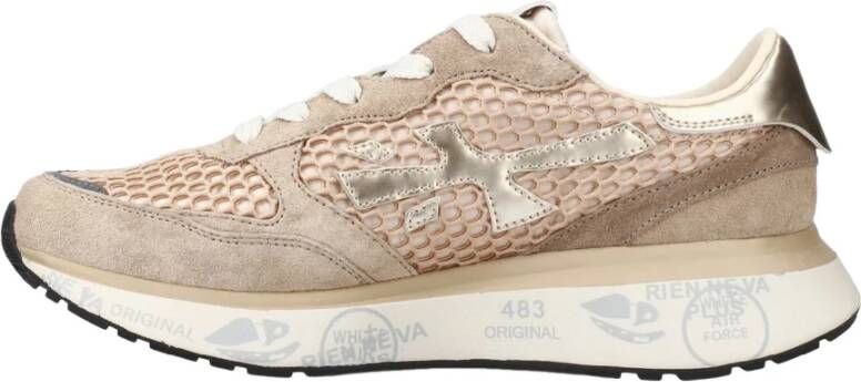 Premiata Roze suède en stoffen sneakers