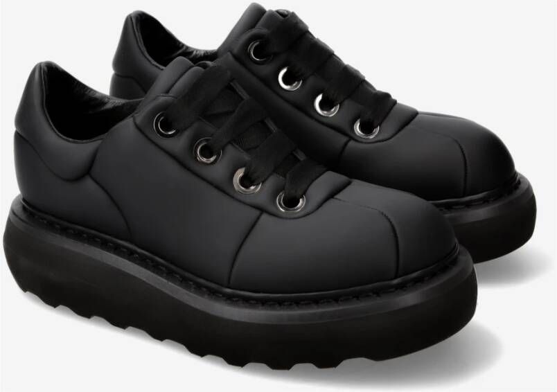 Premiata Cal M6610 veterschoenen van rubberized stof Black Dames