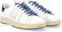 Premiata Russell 6745 Leren Sneaker Wit Blauw White Heren - Thumbnail 2