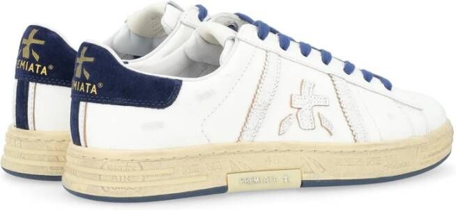 Premiata Russell 6745 Leren Sneaker Wit Blauw White Heren
