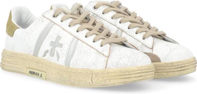 Premiata Russell 6746 Leren Sneaker Wit Groen White Heren