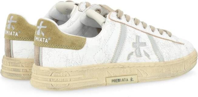 Premiata Russell 6746 Leren Sneaker Wit Groen White Heren