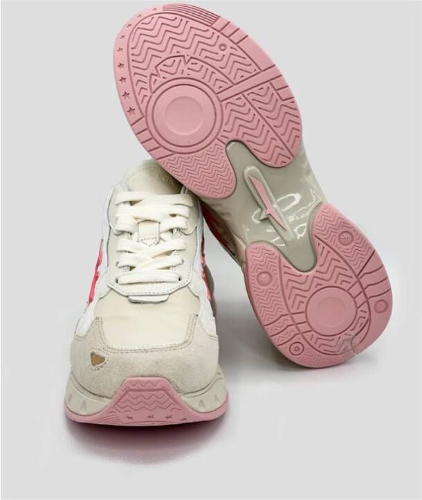 Premiata Sharky Sneaker Beige Roze Details Multicolor Dames