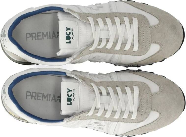 Premiata Sneaker van suède en stof met logo