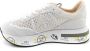 Premiata Sneakers van geperforeerde stof en suède Beige Dames - Thumbnail 9