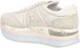 Premiata Suede Logo Sneakers Reguliere Pasvorm Rubberen Zool Beige Dames - Thumbnail 9