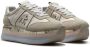 Premiata Suede Logo Sneakers Reguliere Pasvorm Rubberen Zool Beige Dames - Thumbnail 9