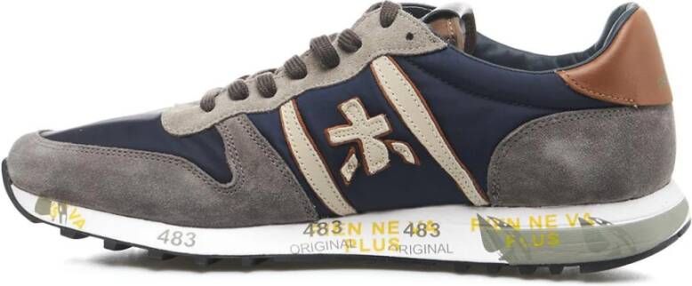 Premiata Stijlvolle Blauwe Leren Sneakers voor Heren Blauw Heren