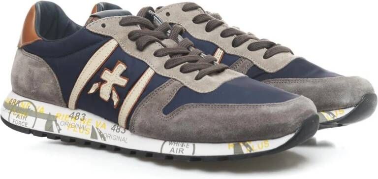 Premiata Stijlvolle Blauwe Leren Sneakers voor Heren Blauw Heren