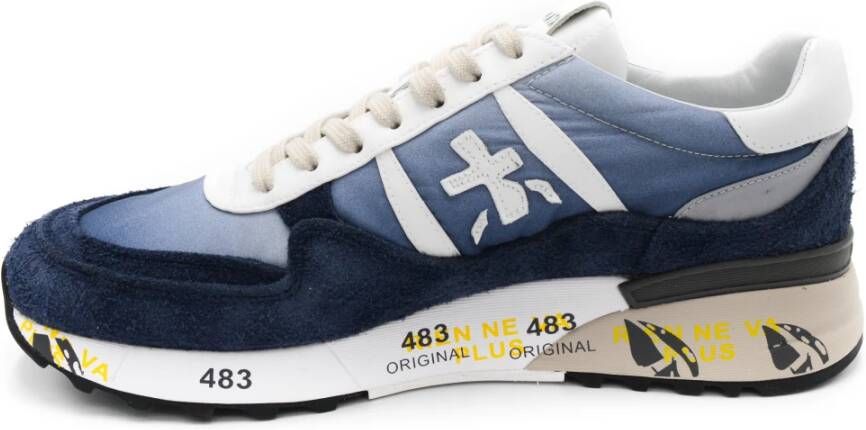 Premiata Blauwe Sneakers met Leren Voering en Rubberen Zool Blauw Heren