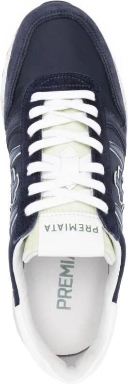 Premiata Blauwe Suède en Nylon Sneakers Blue Heren
