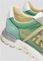 Premiata Groene canvas sneakers met beige suède Green Dames - Thumbnail 2
