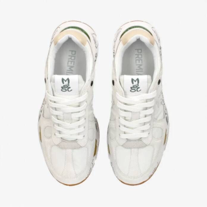 Premiata Sneakers in vintage stijl met levendige details White Dames