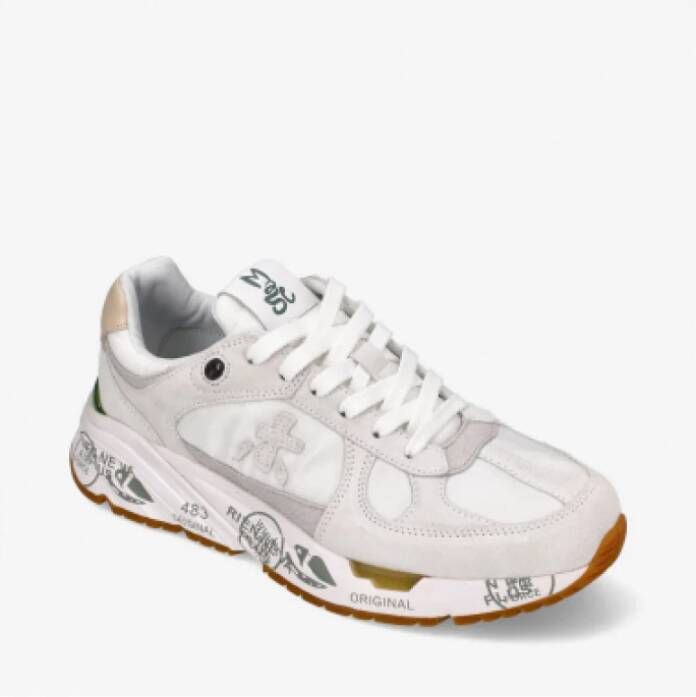 Premiata Sneakers in vintage stijl met levendige details White Dames
