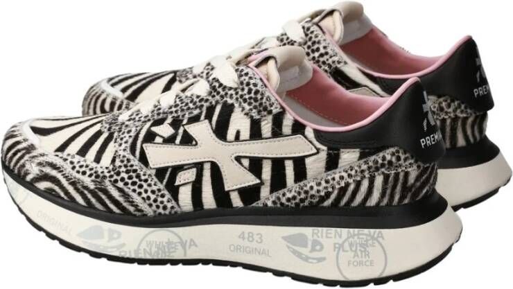 Premiata Sneakers met zebraprint en leren detail