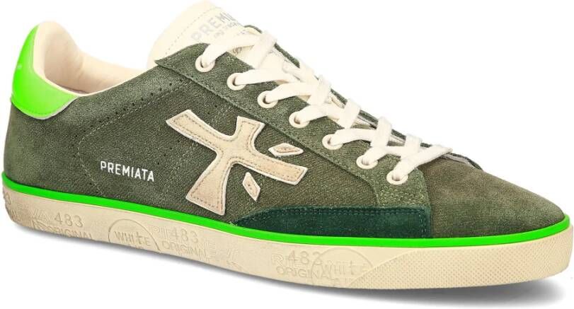 Premiata Sneakers van kalfssuèdeleer met logo detail Green Heren