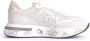 Premiata Sneakers van geperforeerde stof en suède Beige Dames - Thumbnail 13