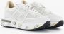 Premiata Sneakers van geperforeerde stof en suède Beige Dames - Thumbnail 12