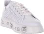 Premiata Witte Leren Veterschoenen met Geborduurde Details White Dames - Thumbnail 5